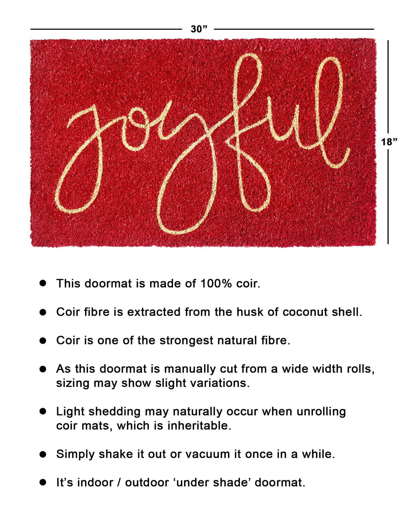 Joyful Doormat, 18" x 30"