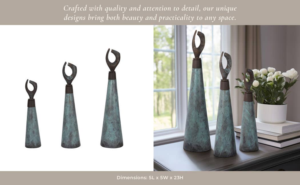 Set of 3 Sculptures , 16/20/23 in.