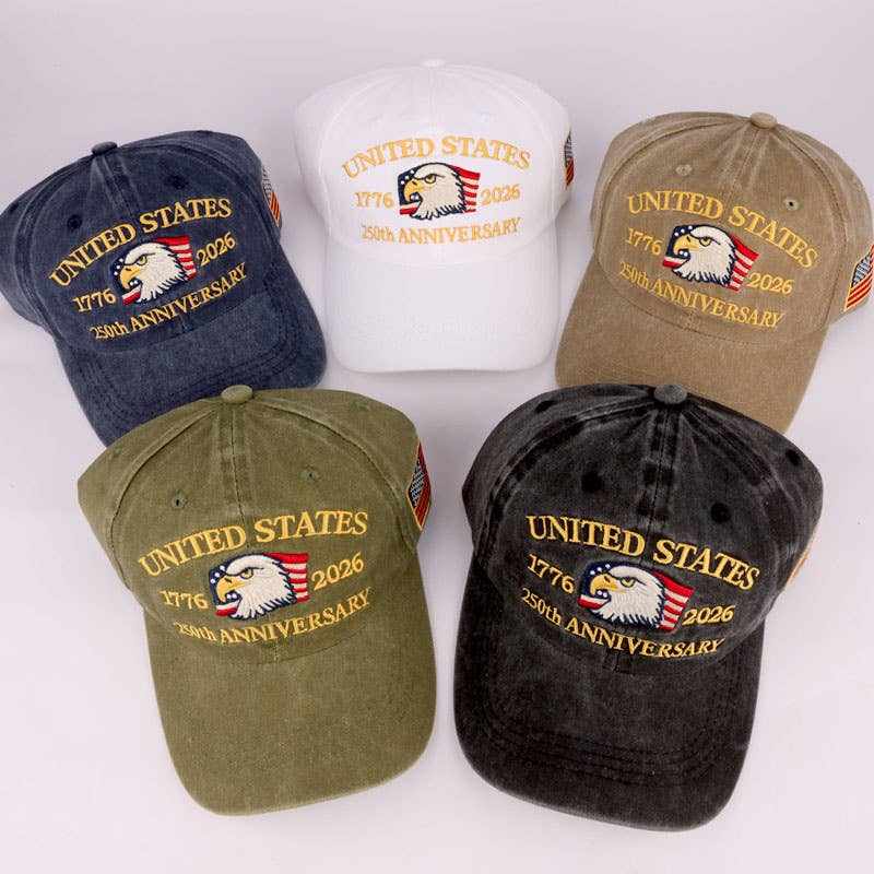250th Anniversary Flag Eagle Embroidered Baseball Cap