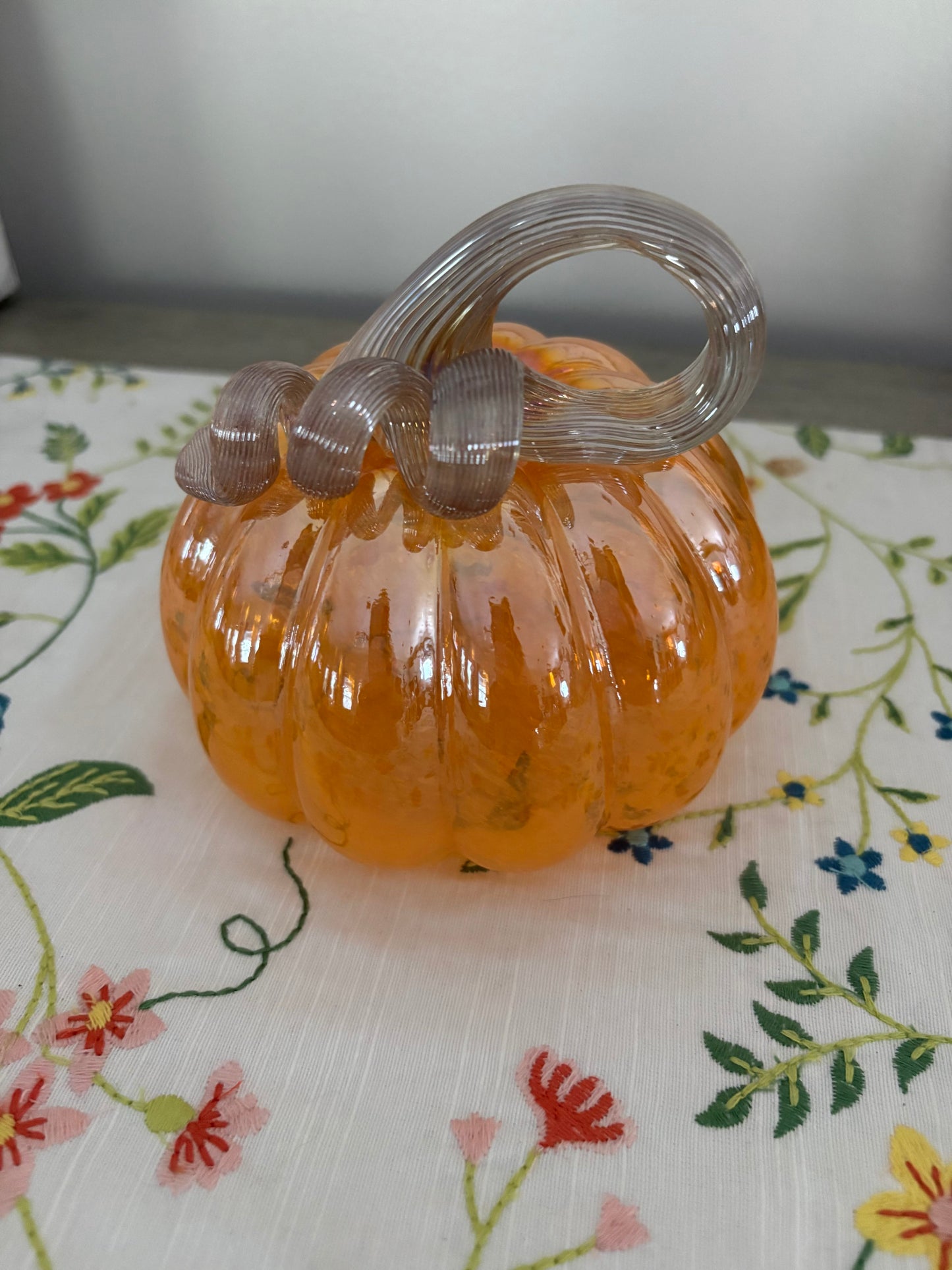 Small Handblown Orange Pumpkin