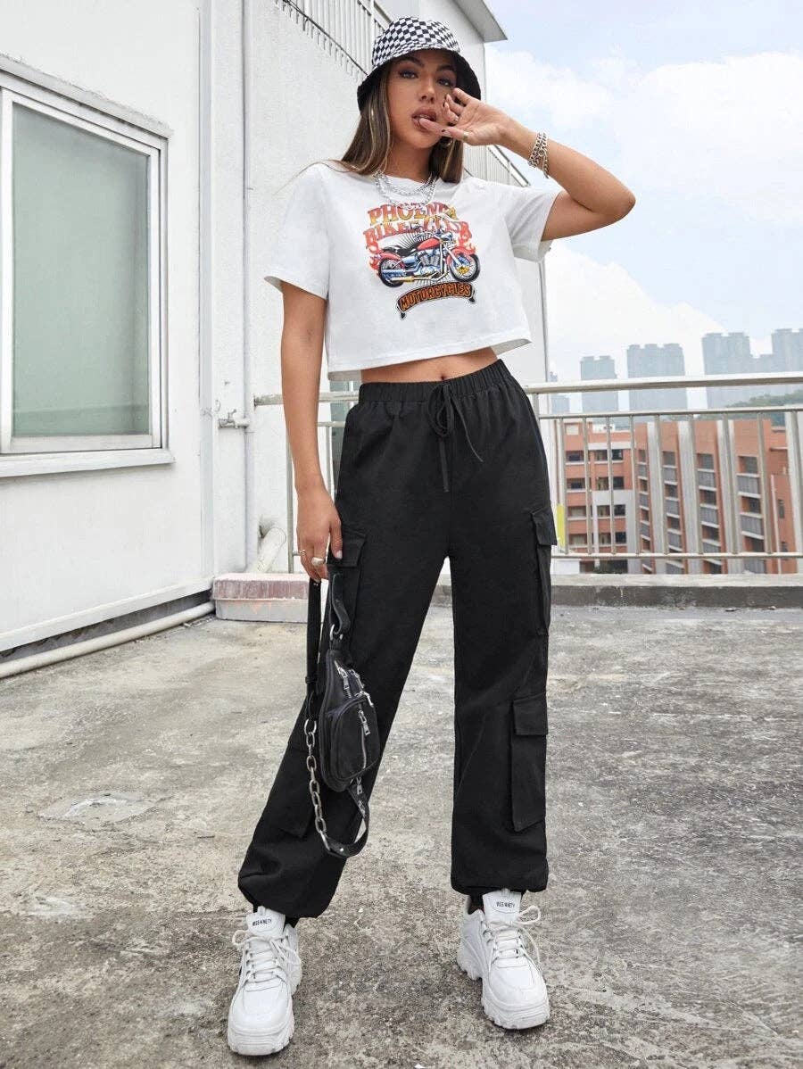 High Street Hip Hop Women Pants