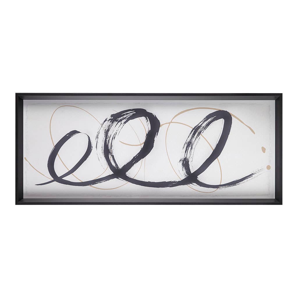 Black Modern Abstract Stroke Framed Wall Decor