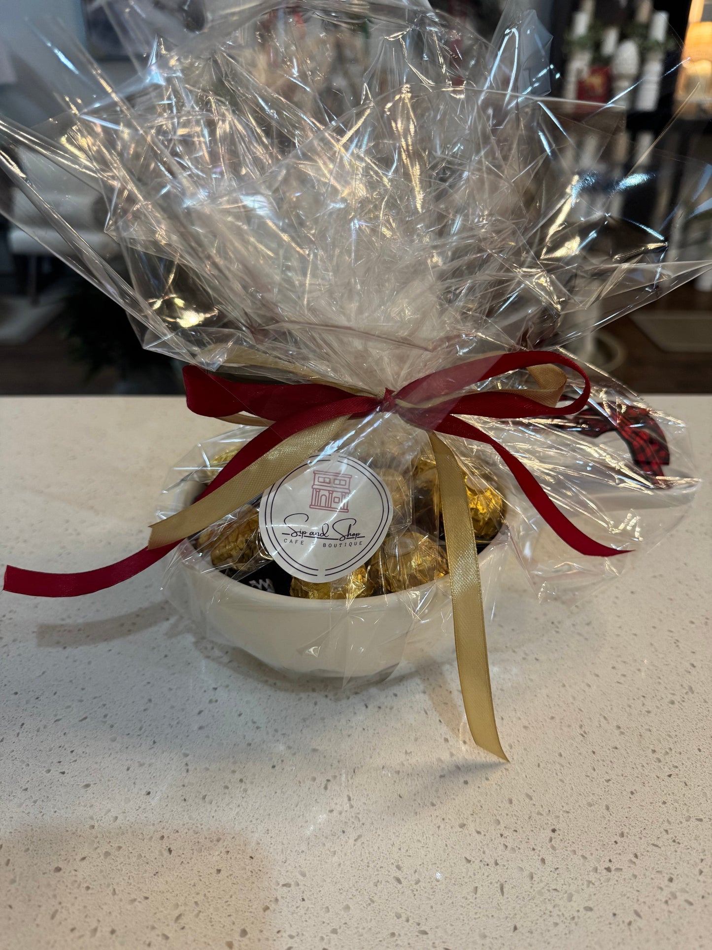 Santa Hat Candy Dish w/Chocolates