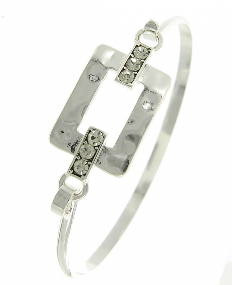 FR6494 Crystal Rhinestone Rectangle Casting Bangle