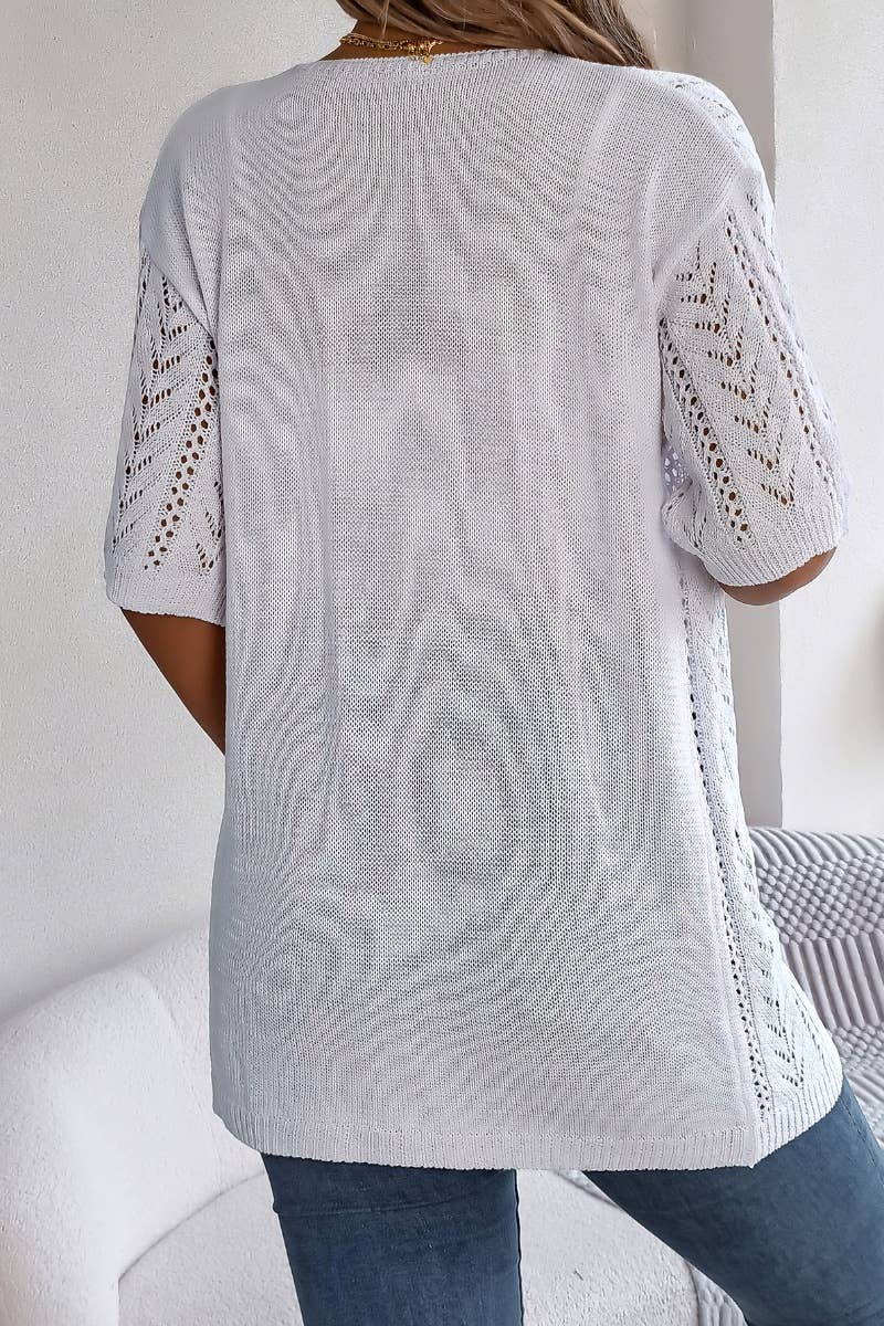 HOLLOW-KNIT SUNSCREEN SHIRT