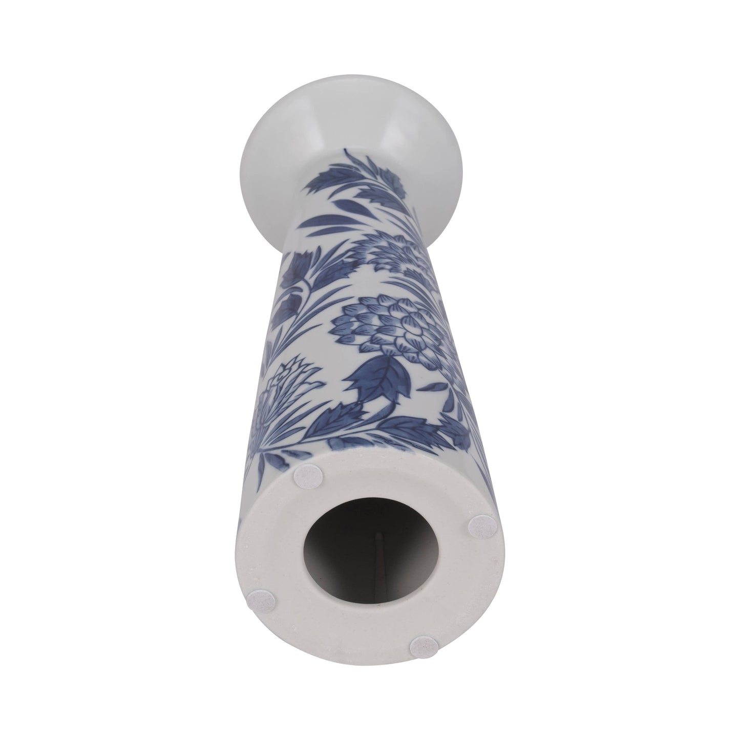 Blue/White 12 in. Porcelain Chinoiserie Candle Holder