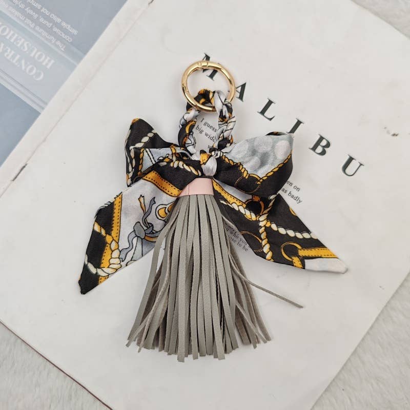 Bow Scarf Tassel Bag Charm