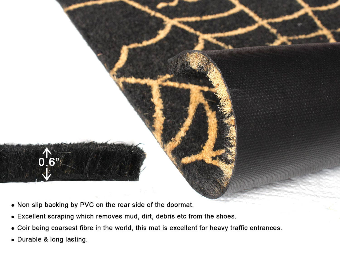 Natural Tufted Spider Web Doormat, 18" x 30"