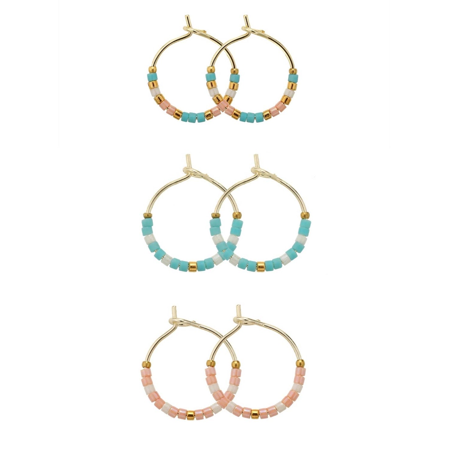 Sale - Set/3 Petite Miyuki Delica Hoops