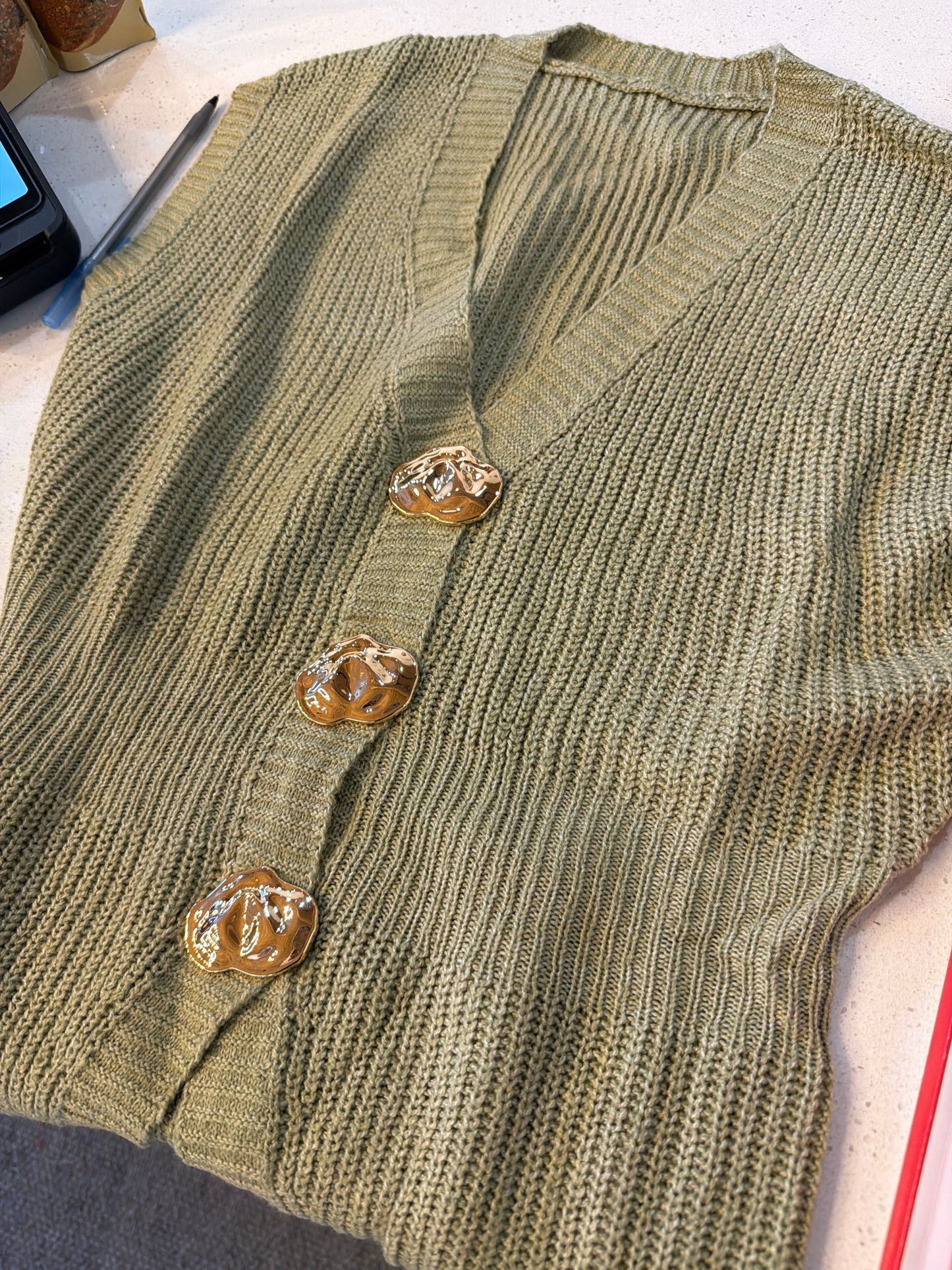 Green Vest with Gold Buttons