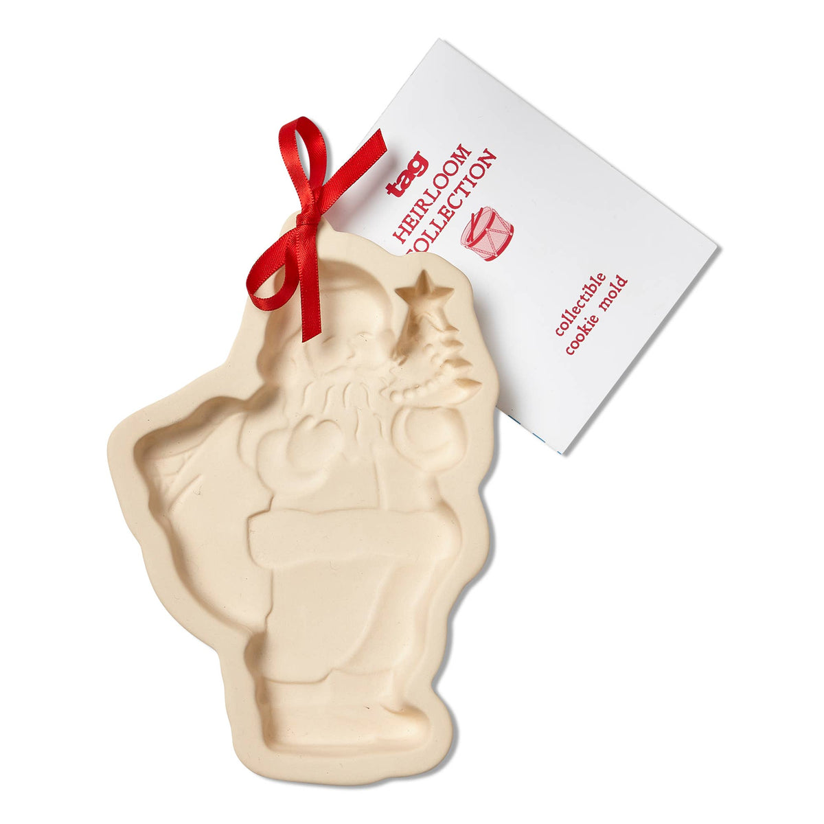 Vintage Santa Cookie Mold Natural Porcelain Christmas