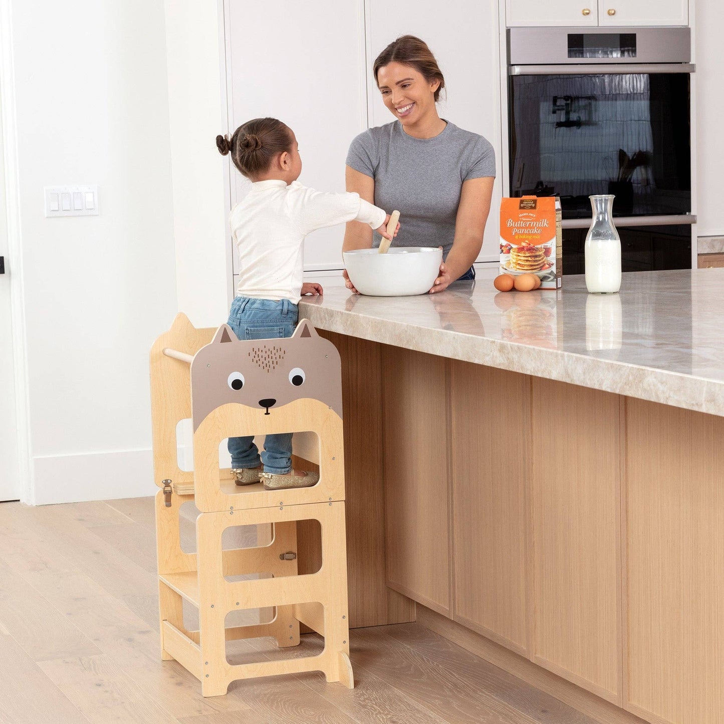 Convertible Montessori Toddler Tower 4-in-1 Step Stool, Desk