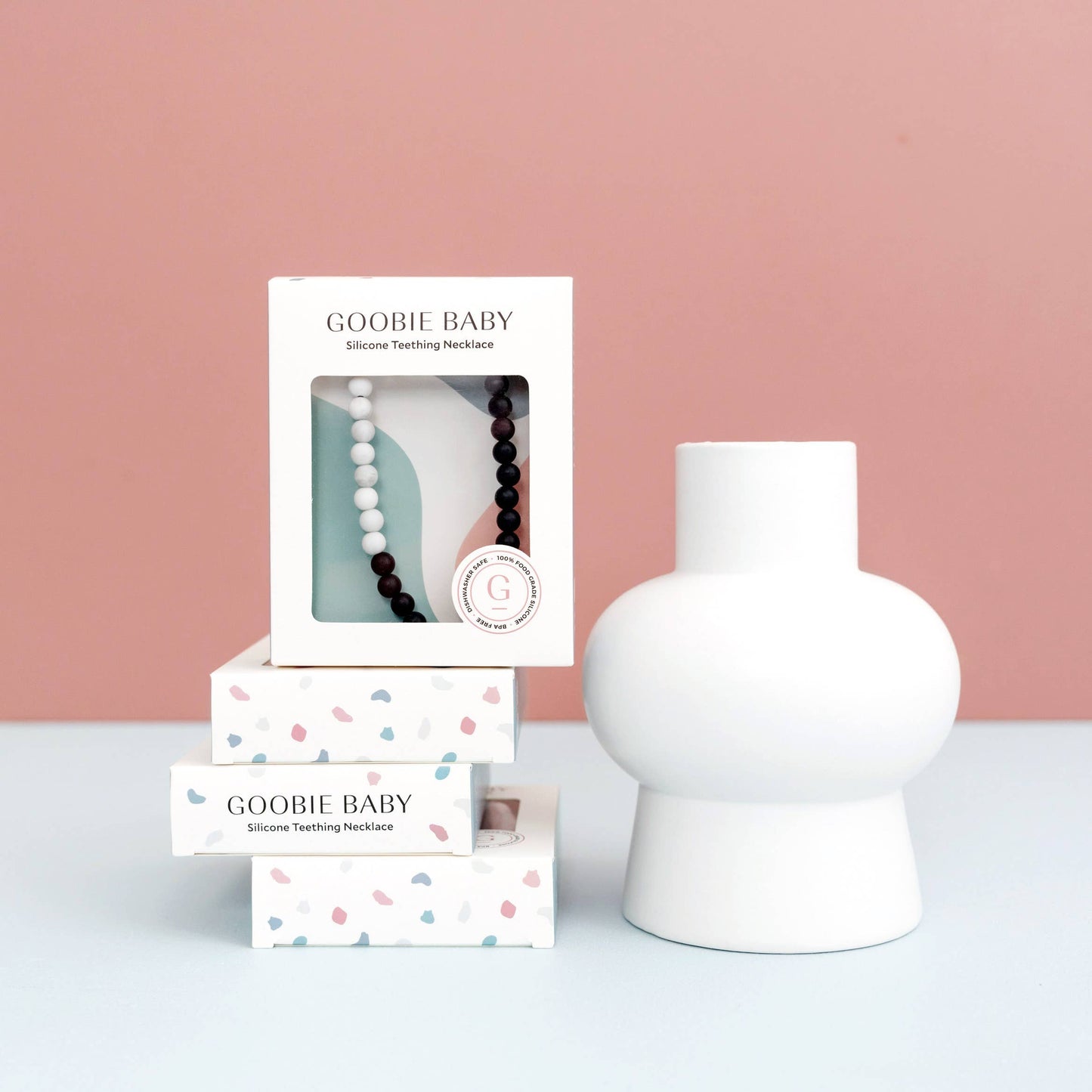 Madison Teething Necklace - Marble/Blue