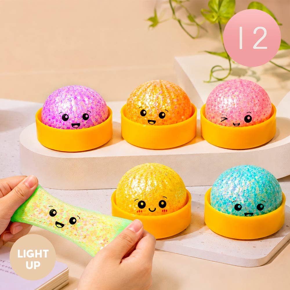 12PCS - Light Up Bao Bun Dumpling Squeeze Stress Relief Toy
