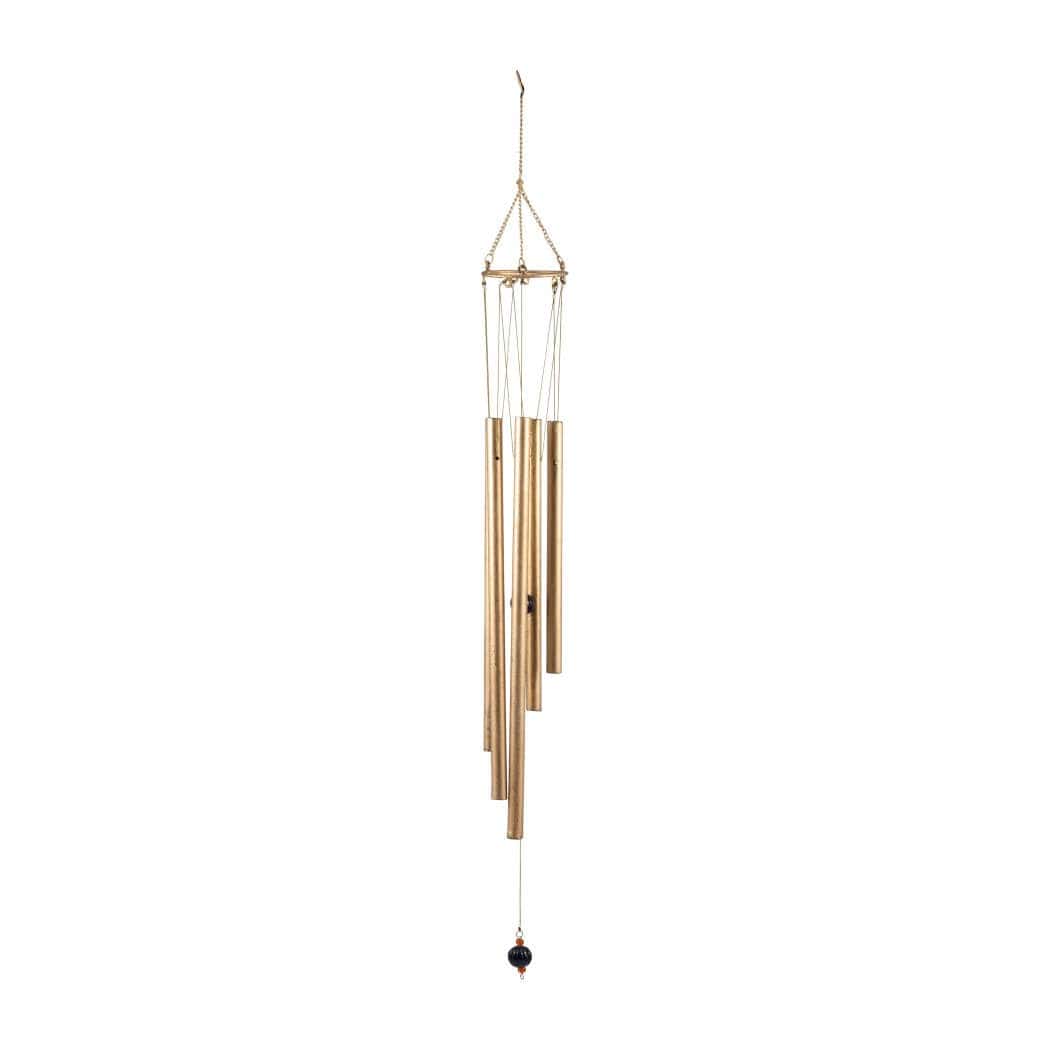 Metal Five-Pipes Hanging Wind Chime Bells - Gold, 43 in.
