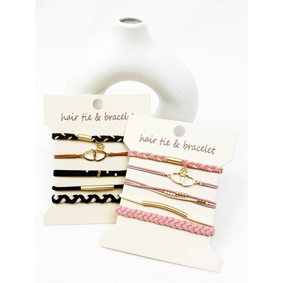 Boho Inspired HEART Theme Hair Tie Bracelets