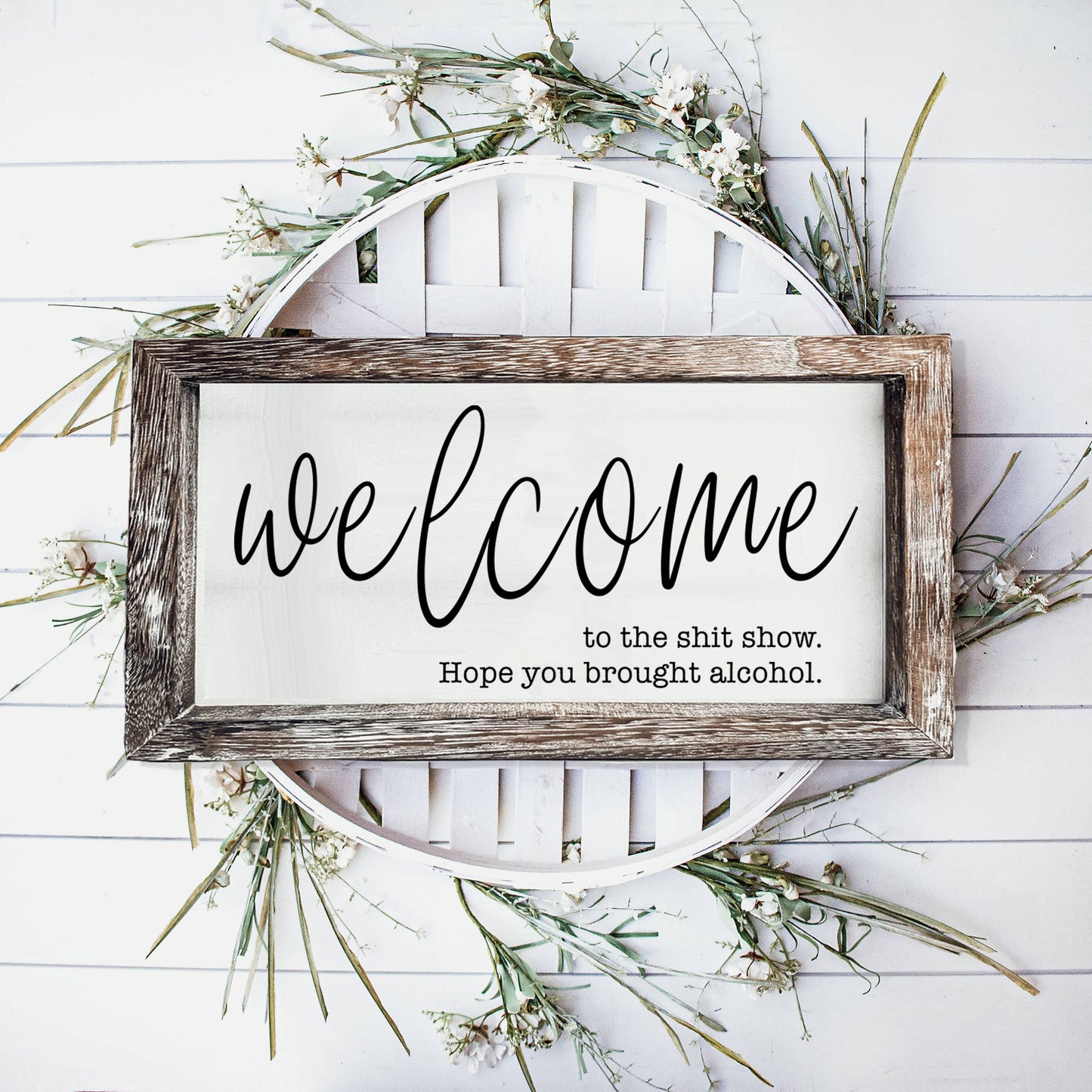 Wooden Sign For Home, Funny Home Decoration Wall + Shelf Art
