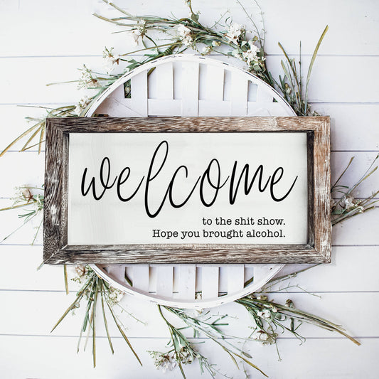 Wooden Sign For Home, Funny Home Decoration Wall + Shelf Art