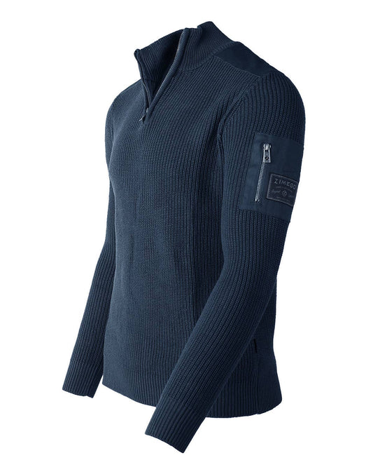 SWT31 ZIMEGO Mens Quarter Zip Up Mock Turtle Neck Sweater