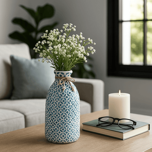 Blue Glass Mosaic Vase