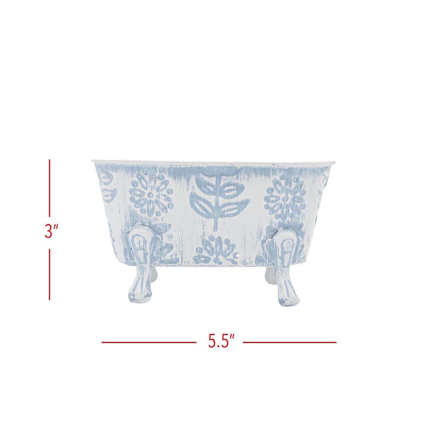 Claire Floral Bathtub Soap Dish Blue
