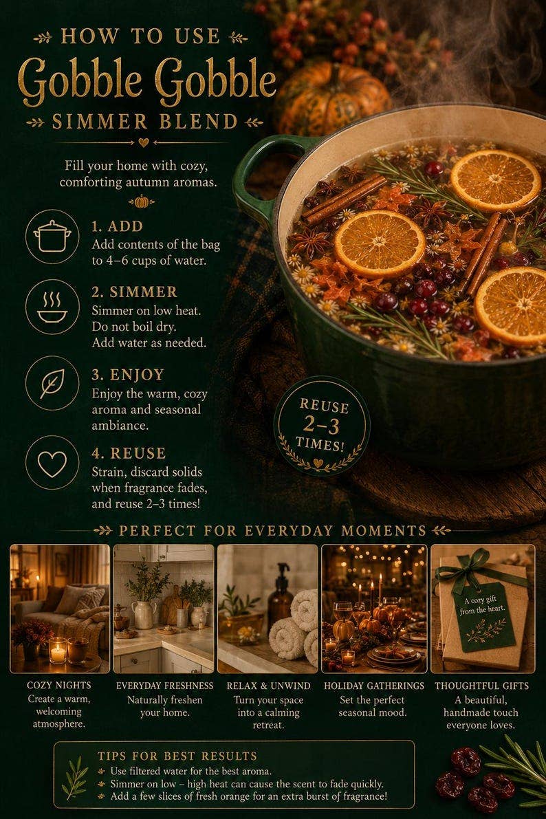 Gobble Gobble Simmer Pot Blend, Thanksgiving Simmer Pot Kit,