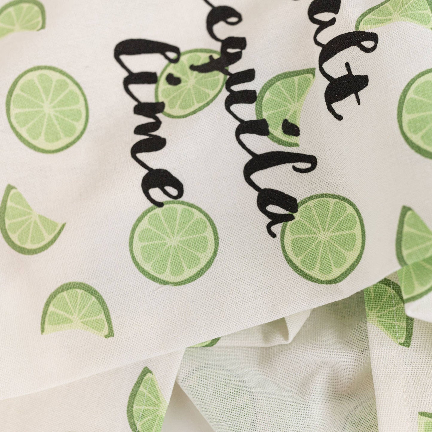 Salt Tequila Lime Tea Towel with Lime Print