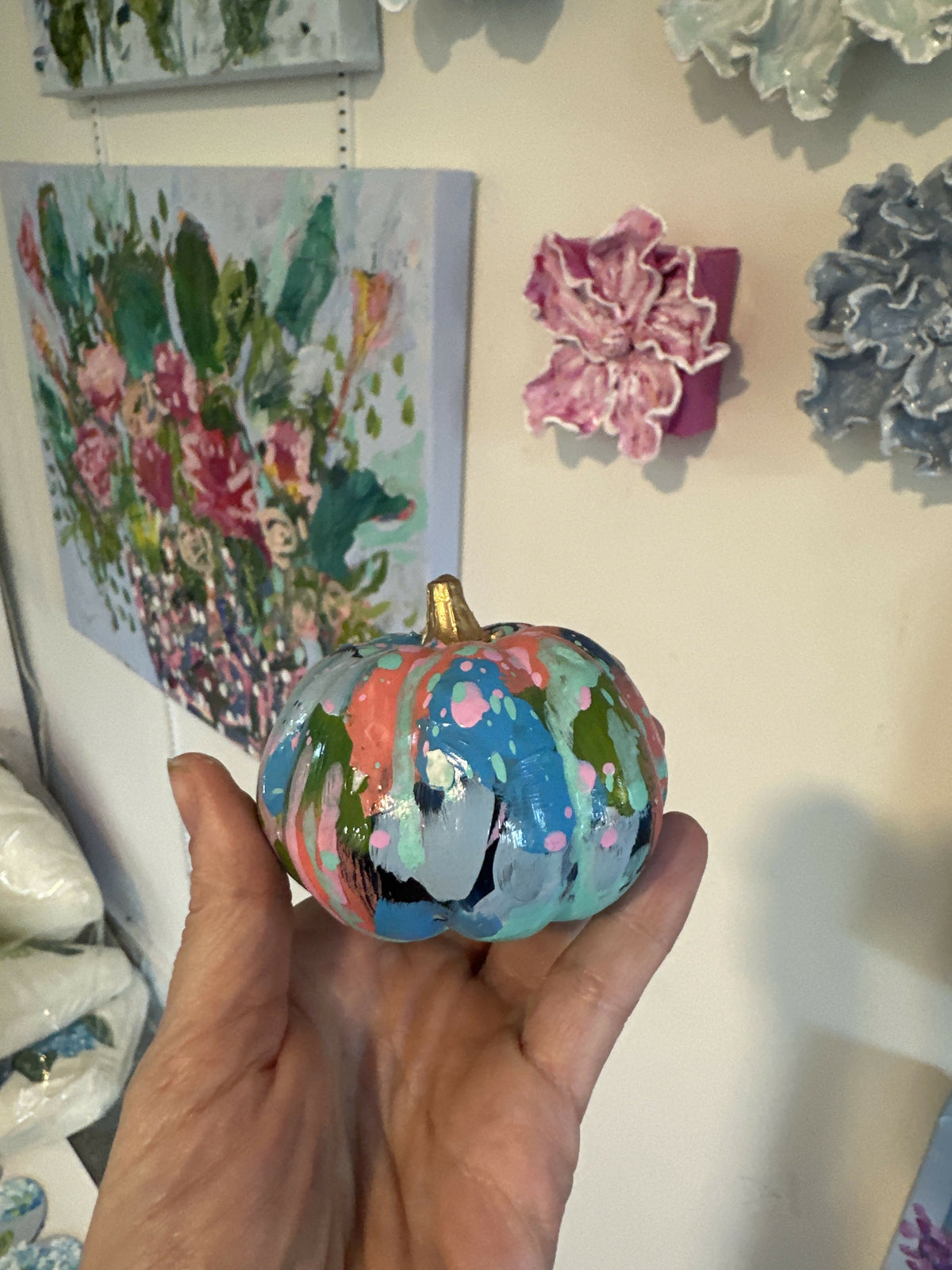 Hand painted pumpkin small