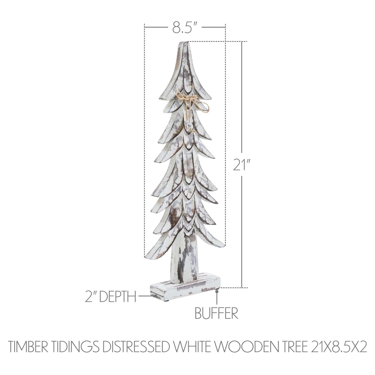 Distressed Wood Tree 21x8.5x2