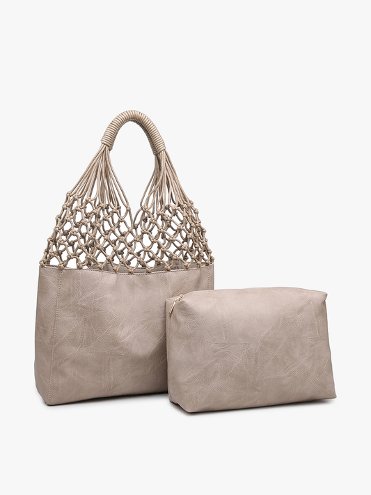 Satchel w/ Dual Handles and Rope Netting
