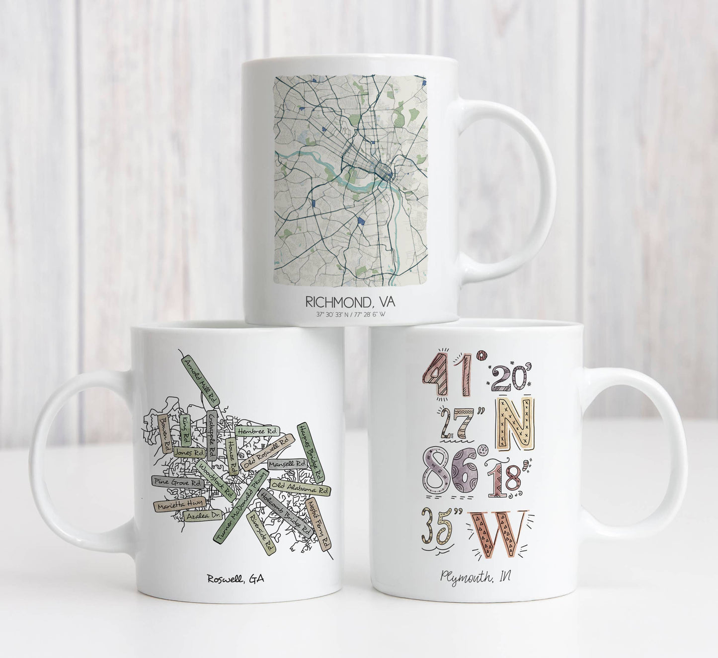 Custom Map Mugs - Custom City Coffee Mugs - Custom Order