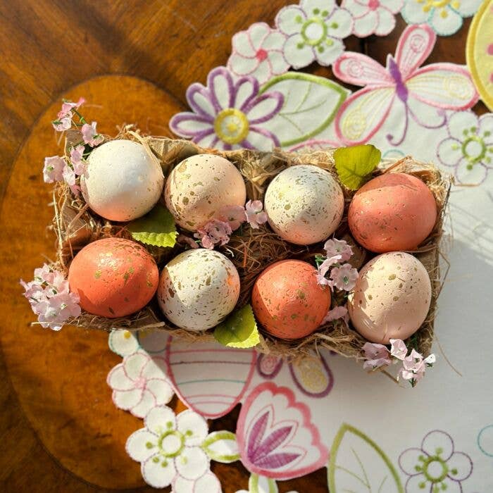 Easter Eggs Set of 8 (color: pink, gold, white)