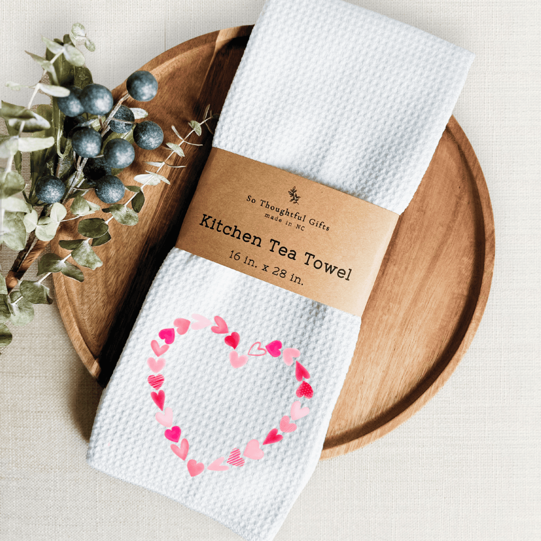 Valentine Dish Towel - Heart | Kitchen Towel 