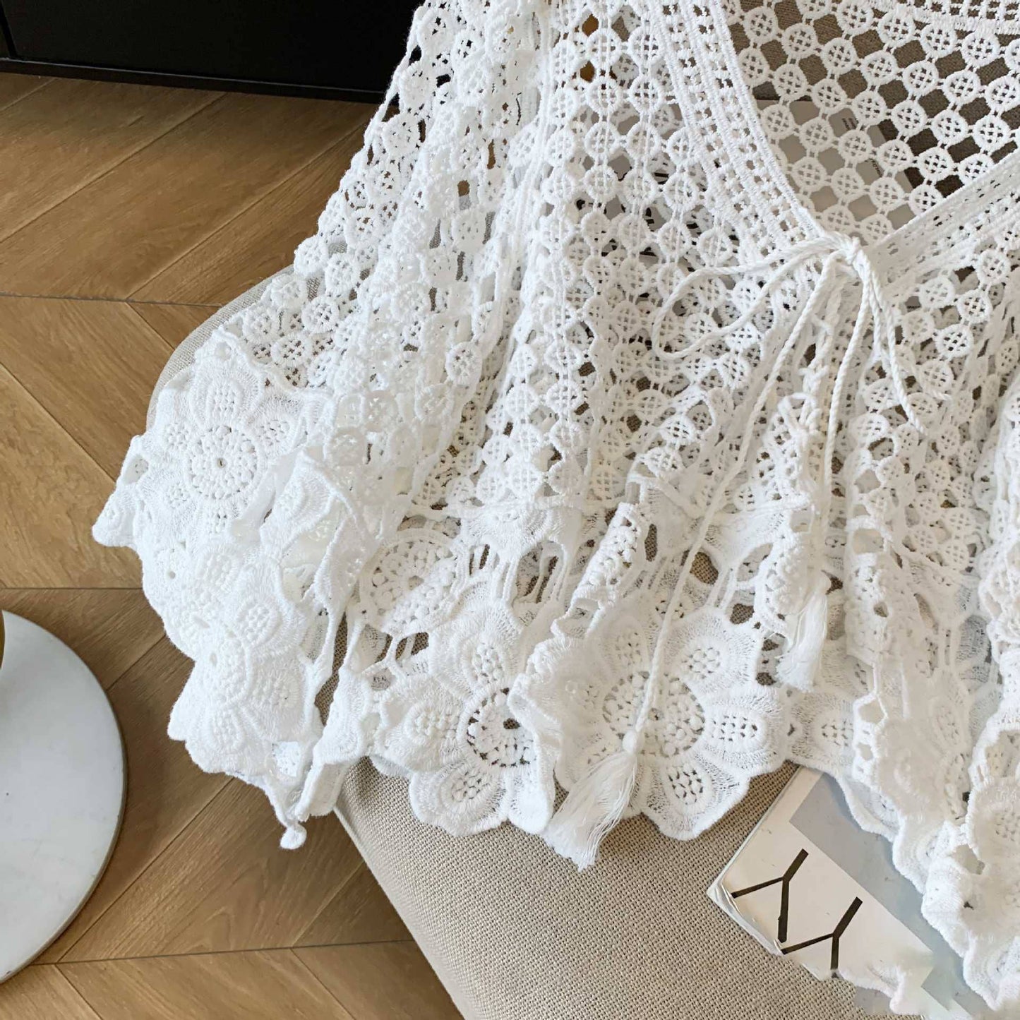 Crochet Hollow Out Cropped Beach Cover Up