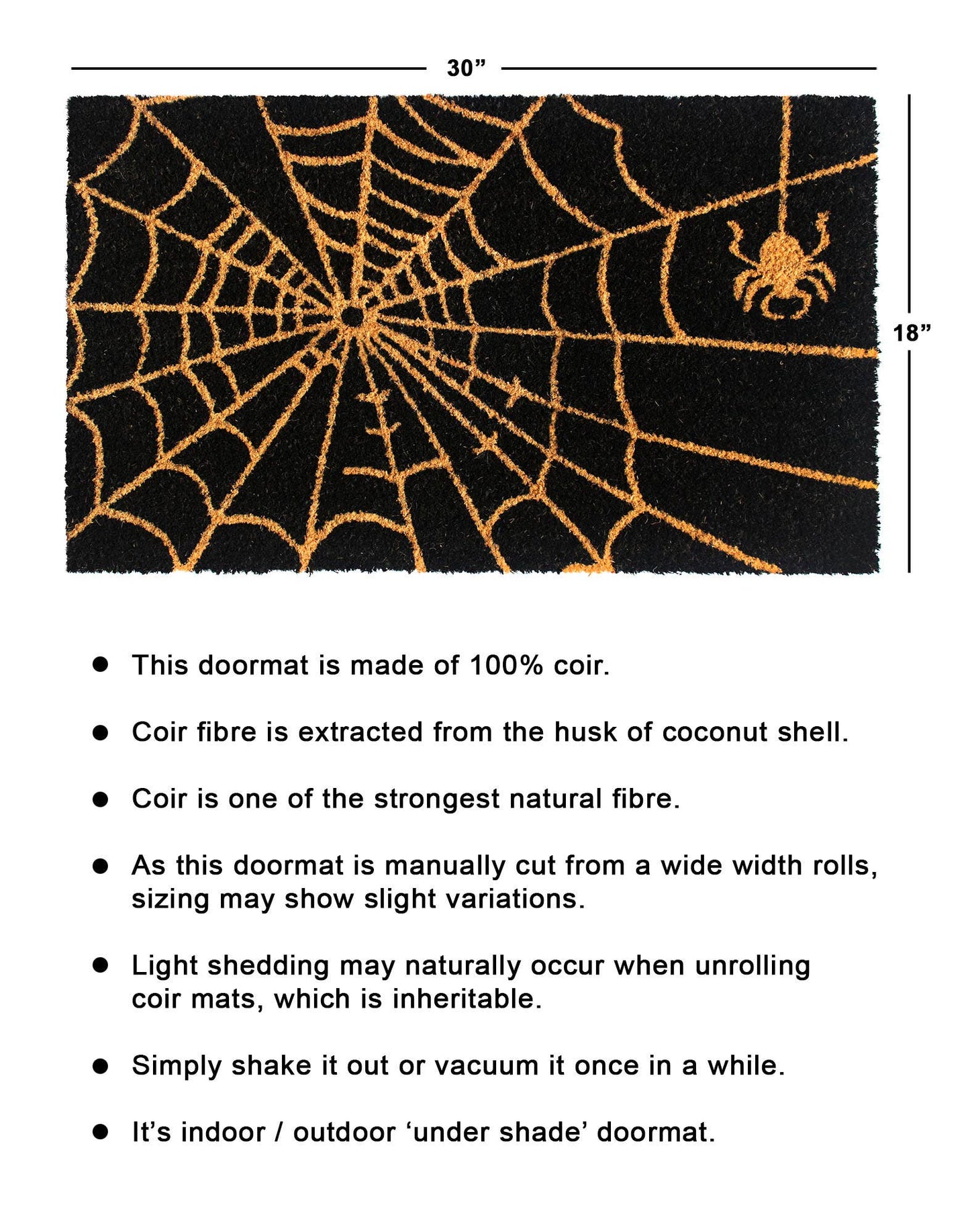 Natural Tufted Spider Web Doormat, 18" x 30"