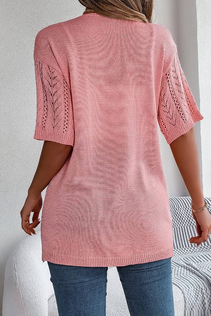 HOLLOW-KNIT SUNSCREEN SHIRT