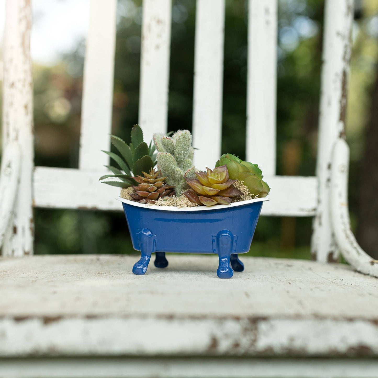 Blue Enamel Bathtub Metal Soap Dish