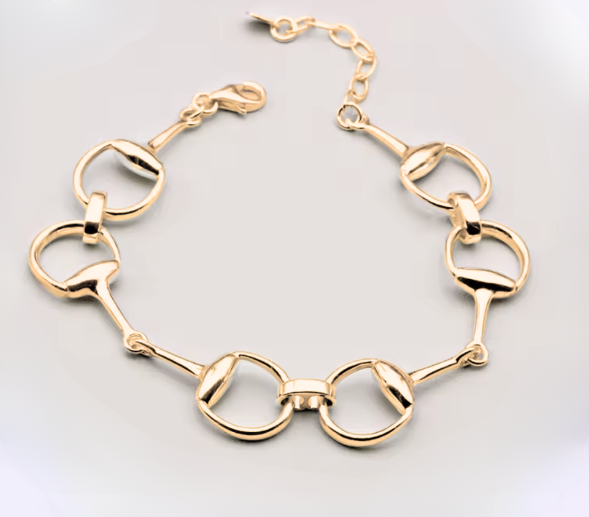 Snaffle Bit Line Bracelet 14K gold or silver