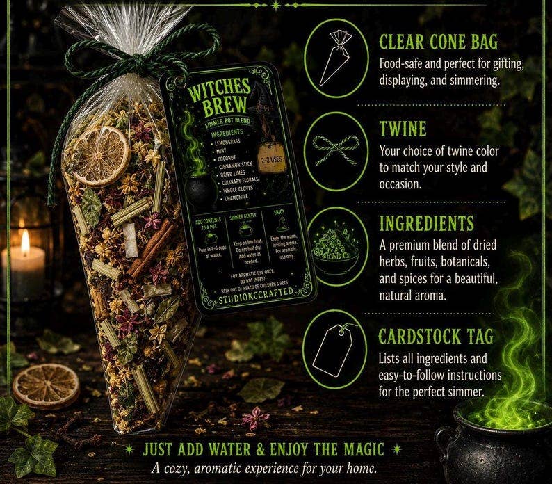 Witches Brew Simmer Pot Blend, Halloween Home Fragrance, Witchy Fall Décor, Botanical Stovetop Potpourri, Halloween Gift