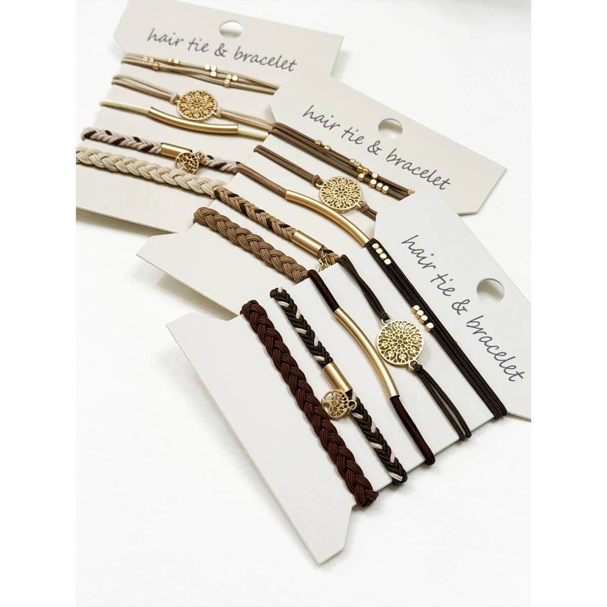Neutral Tone Boho Inspired Hair Tie Bracelets