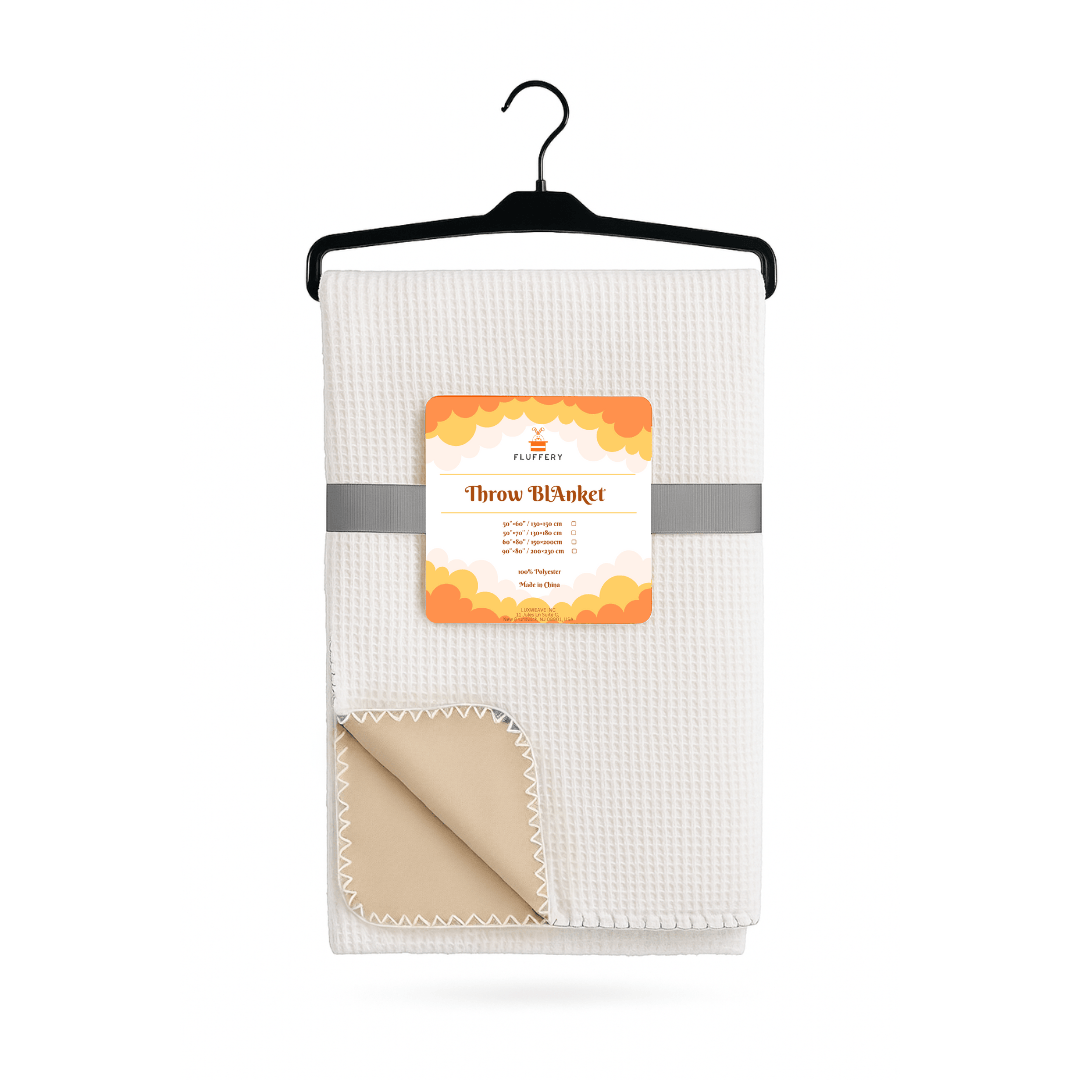 Ultra-Soft Milk Flannel Velvet Waffle Weave Throw Blanket, Queen Size (60" x 80" / 152 x 203 cm)o