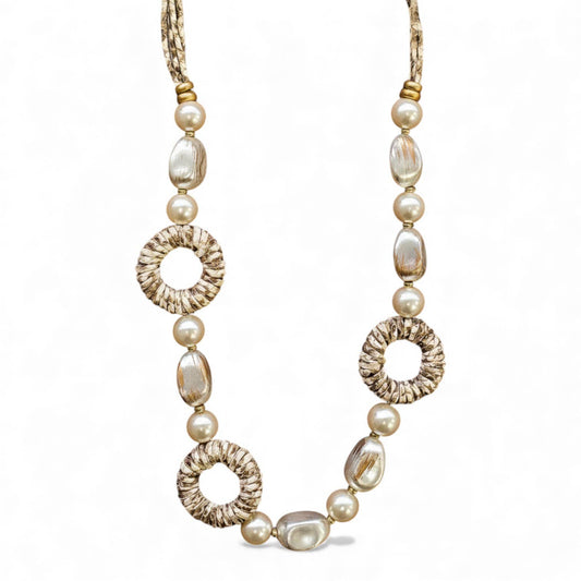 Western Cork & Pearl Necklace | Handmade Statement Jewelry by
