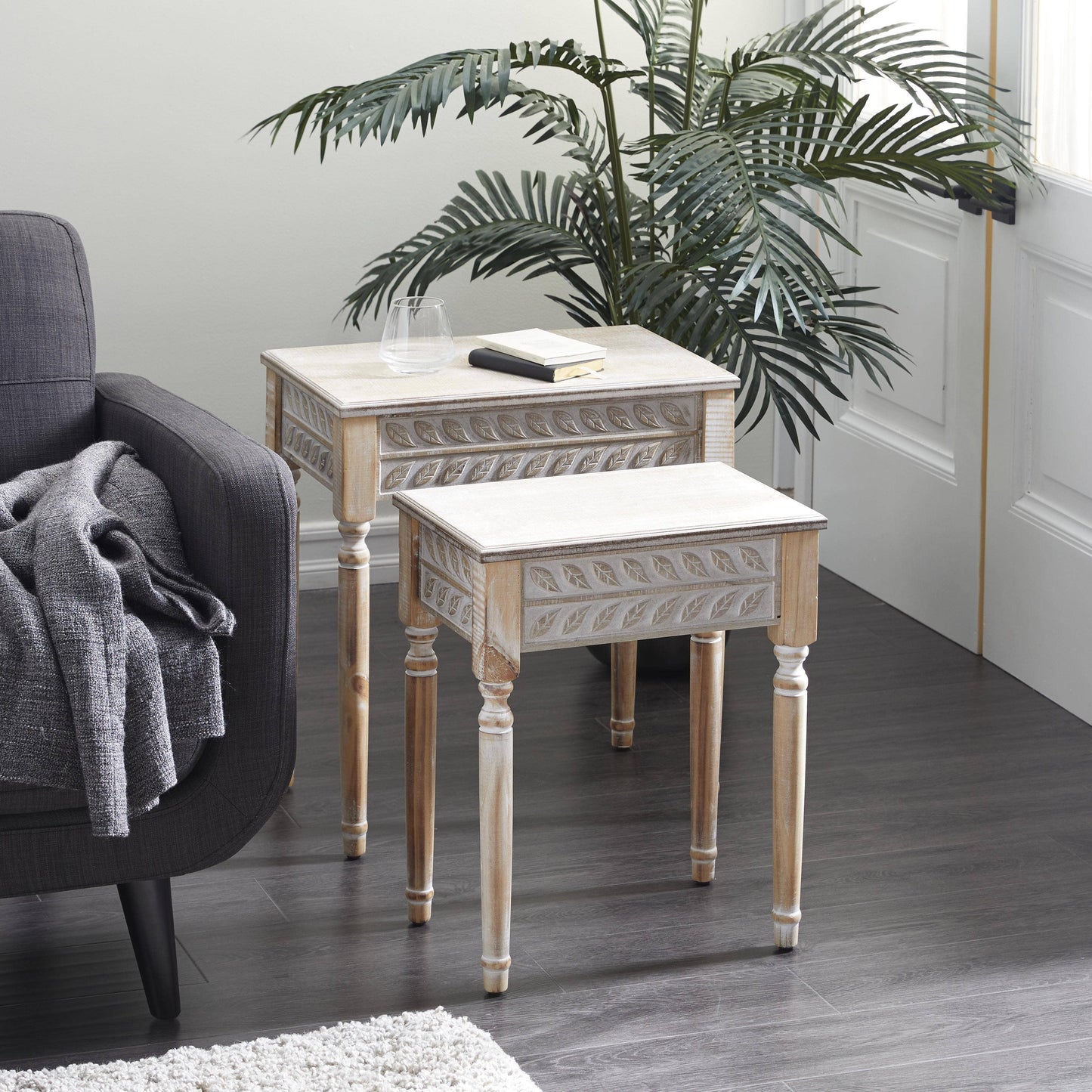 Farmhouse Brown Wooden Accent Table Large