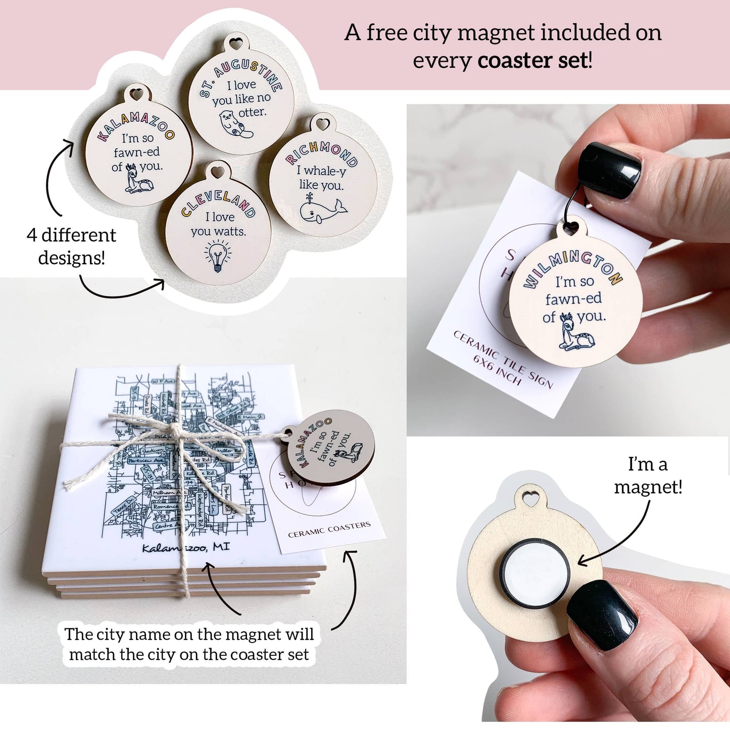 Street Names Map Coasters -