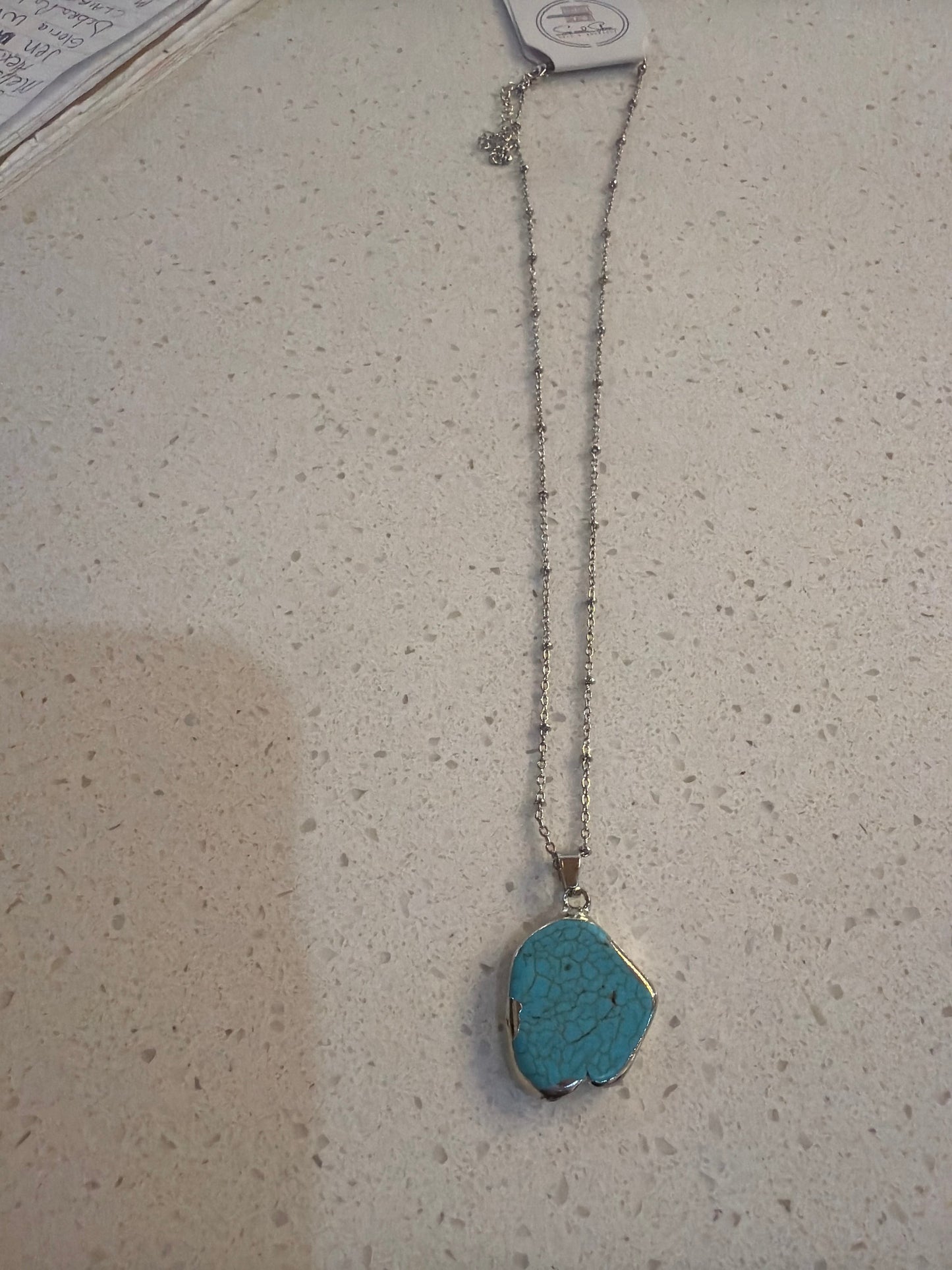 Turquoise and sterling silver necklace