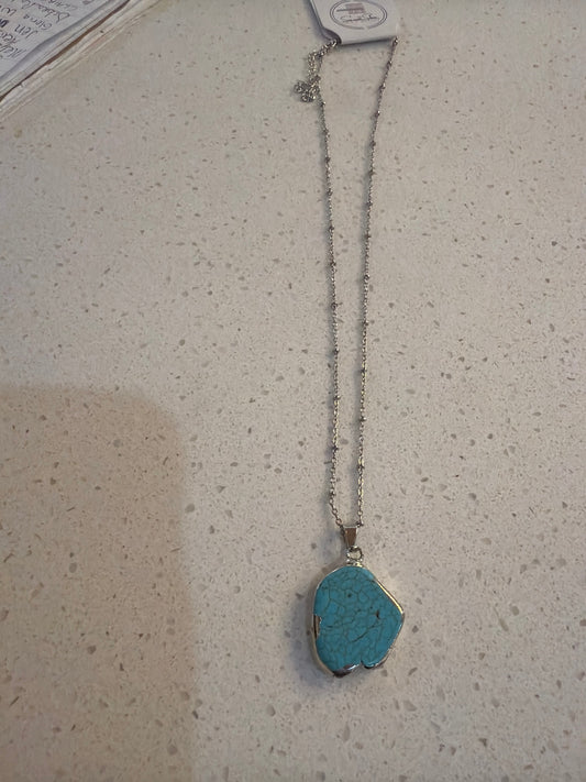 Turquoise and sterling silver necklace