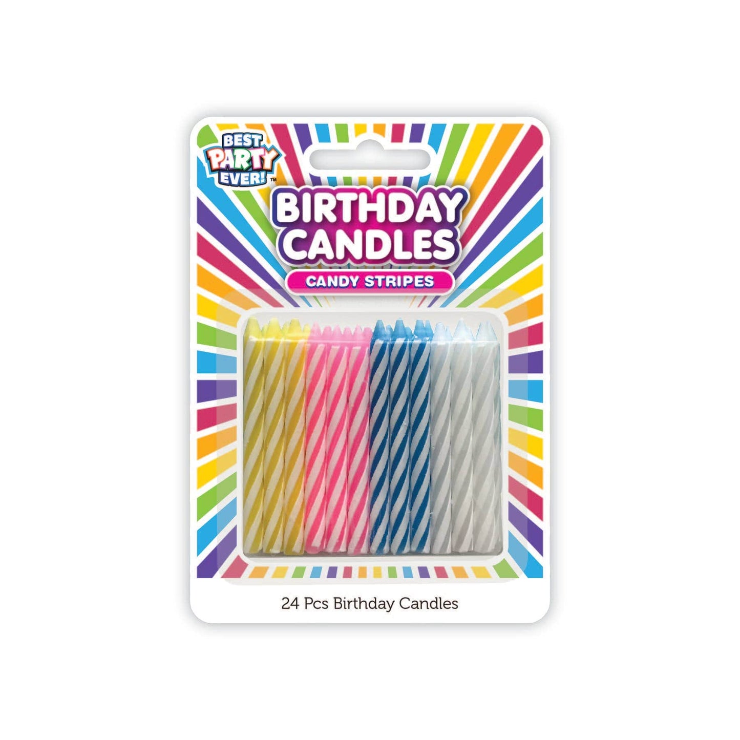 Pastel Color Birthday Candle Candy Stripes