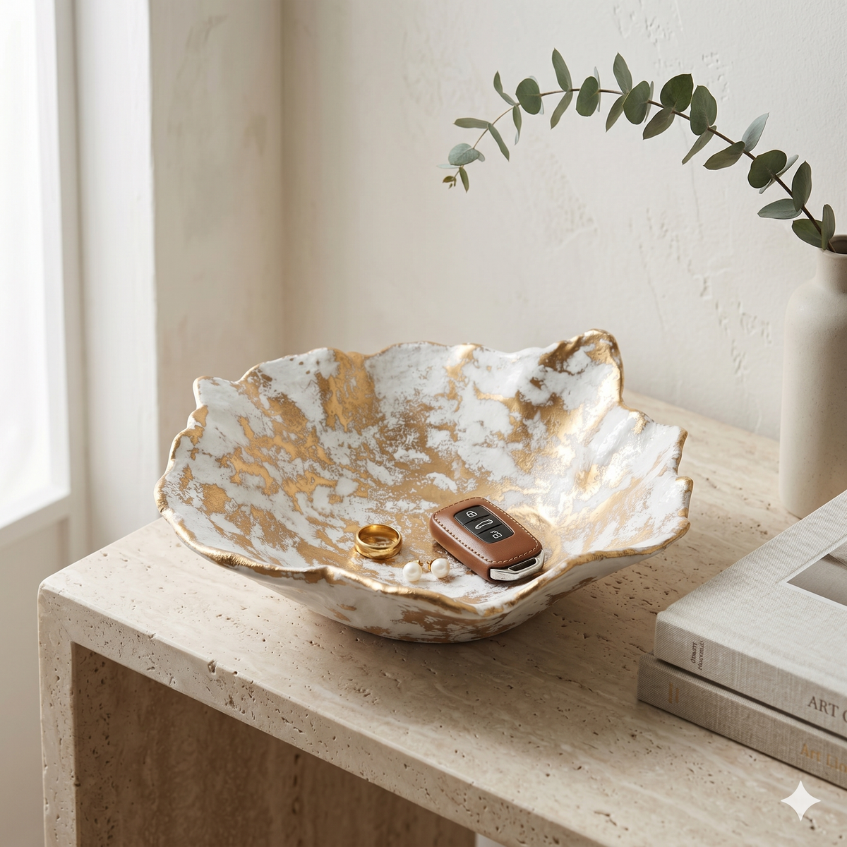 Small Gold and White Bowl