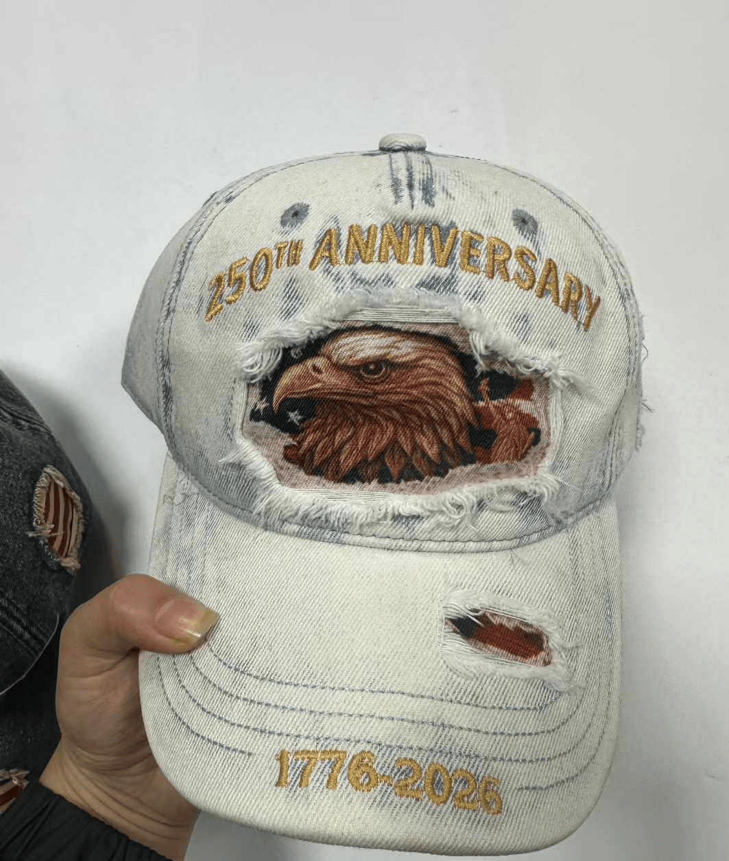 250th Anniversary USA Flag Embroidered Denim Baseball Cap