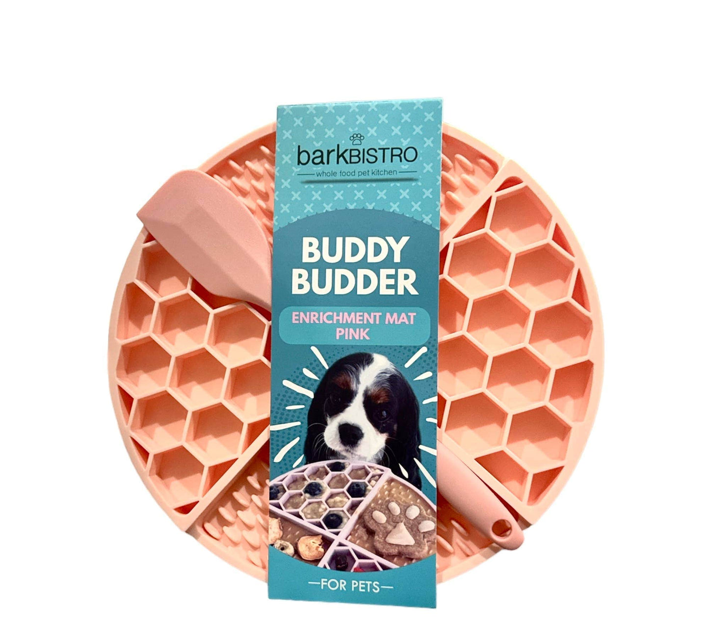Turquoise / Pink Lickmats + Spatula